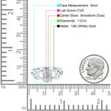 14K Gold Oval Solitaire Celtic 8mmx6mm D VS2 GIA Certified 1.01ct Lab Grown CVD Diamond Engagement Wedding Ring