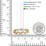 14K Gold Diamond Vintage Half Eternity Band Engagement Ring 0.11ct