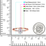 14K Gold Oval Vintage Style 8mmx6mm D VS2 GIA Certified 1.01ct Lab Grown CVD Diamond Engagement Wedding Ring