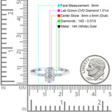 14K Gold Oval Vintage Style 8mmx6mm D VS2 GIA Certified 1.01ct Lab Grown CVD Diamond Engagement Wedding Ring