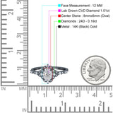14K Gold Oval Vintage Accent 8mmx6mm D VS2 GIA Certified 1.01ct Lab Grown CVD Diamond Engagement Wedding Ring