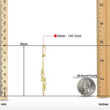 Solid 14K Yellow Gold Dangle Earrings (70mm Diameter)