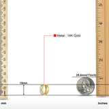 14K Two Tone Gold 5mm Thickness Huggie Hoop Earrings (15mm Diameter)