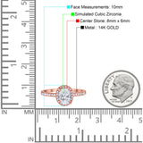 Halo-Verlobungsring aus 14-karätigem Gold, ovale Form, simulierter Zirkonia