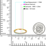 Ehering aus 14-karätigem Gold mit 0,28 ct Diamant und halber Ewigkeit, 1,7 mm