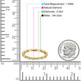 14K Gold 0,24ct Diamant 1,5mm Ehering Full Eternity Ring