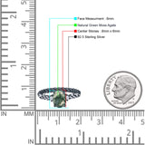 Versteckter Halo-Verlobungsring aus gedrehtem Seil, oval, natürlicher grüner Moosachat
