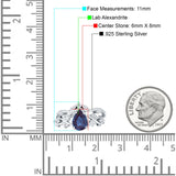 Zweiteiliger Birnen-Tropfen-Lab-Alexandrit-Brautring aus 925er Sterlingsilber