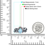 Zweiteiliger birnenförmiger, tropfenförmiger natürlicher Aquamarin-Brautring aus 925er Sterlingsilber