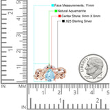 Zweiteiliger birnenförmiger, tropfenförmiger natürlicher Aquamarin-Brautring aus 925er Sterlingsilber