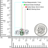 Zweiteiliger birnenförmiger, tropfenförmiger natürlicher grüner Amethyst-Prasiolit-Brautring aus 925er Sterlingsilber