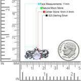 Zweiteiliger birnenförmiger, tropfenförmiger natürlicher Mondstein-Brautring aus 925er Sterlingsilber