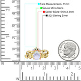 Zweiteiliger birnenförmiger, tropfenförmiger natürlicher Mondstein-Brautring aus 925er Sterlingsilber