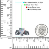 Runder Art-Deco-Brautring mit natürlichem Mondstein und Unendlichkeitsblatt-Design aus 925er Sterlingsilber