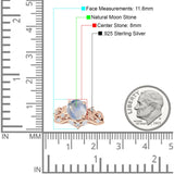 Runder Art-Deco-Brautring mit natürlichem Mondstein und Unendlichkeitsblatt-Design aus 925er Sterlingsilber