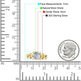 Runder Unendlichkeits-Marquise-Blumenring im Vintage-Stil, natürlicher Mondstein aus 925er Sterlingsilber