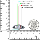 Runder Verlobungsring mit geteiltem Schaft, natürlicher Mondstein aus 925er Sterlingsilber