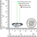 Ring mit drei runden natürlichen Mondsteinen aus 925er Sterlingsilber