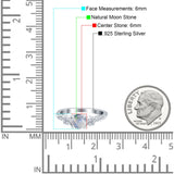 Ring mit drei runden natürlichen Mondsteinen aus 925er Sterlingsilber