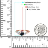 Ring mit drei runden natürlichen schwarzen Onyxsteinen aus 925er Sterlingsilber