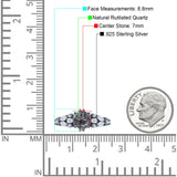 Runder natürlicher Rutilquarz-Birnentropfen-Verlobungsring aus 925er Sterlingsilber