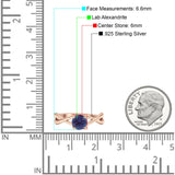 Solitär-Ring mit rundem geteiltem Schaft, Lab-Alexandrit-925er-Sterlingsilber