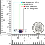 Solitär-Ring mit rundem geteiltem Schaft, Lab-Alexandrit-925er-Sterlingsilber