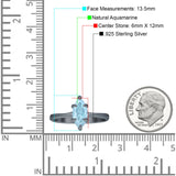 Marquise-Solitär-Verlobungsring 6 x 12 natürlicher Aquamarin aus 925er Sterlingsilber