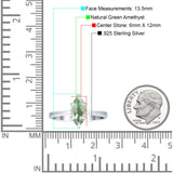 Marquise-Solitär-Verlobungsring, 6 x 12, natürlicher grüner Amethyst, Prasiolith, 925er Sterlingsilber