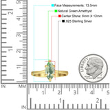 Marquise-Solitär-Verlobungsring, 6 x 12, natürlicher grüner Amethyst, Prasiolith, 925er Sterlingsilber