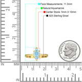 Marquise-Solitär-Verlobungsring 5 x 10 natürlicher Aquamarin aus 925er Sterlingsilber