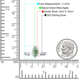 Marquise-Solitär-Verlobungsring 5 x 10 natürlicher grüner Moosachat aus 925er Sterlingsilber