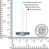 Knospender Weiden-Solitärring runder natürlicher Aquamarin aus 925er Sterlingsilber