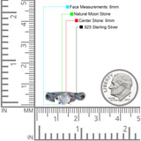 Knospender Weiden-Solitärring runder natürlicher Mondstein aus 925er-Sterlingsilber