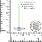 Knospender Weiden-Solitärring runder natürlicher Mondstein aus 925er-Sterlingsilber