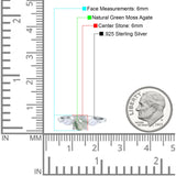 Drei-Steine-runder natürlicher grüner Moosachat-Trio-Ring mit zwei Drachen-CZ-Trio-Ringen aus 925er-Sterlingsilber