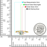 Drei-Steine-runder natürlicher grüner Moosachat-Trio-Ring mit zwei Drachen-CZ-Trio-Ringen aus 925er-Sterlingsilber