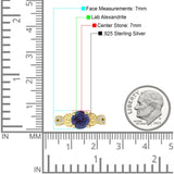 Ring im Vintage-Stil, Sonnenblumen-Marquise, runder Lab-Alexandrit-Ring aus 925er Sterlingsilber