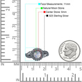 Sonnenblumen-Ring, unendlich gedreht, rund, natürlicher Mondstein, 925er Sterlingsilber