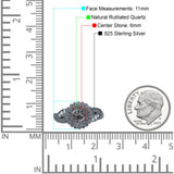 Sonnenblumen-Ring, unendlich gedreht, rund, natürlicher Rutilquarz, 925er Sterlingsilber