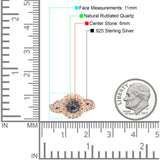 Sonnenblumen-Ring, unendlich gedreht, rund, natürlicher Rutilquarz, 925er Sterlingsilber