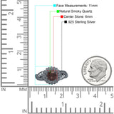 Sonnenblumen-Ring, unendlich gedreht, rund, natürlicher Schokoladen-Rauchquarz, 925er Sterlingsilber