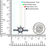 Sonnenring runder natürlicher Mondstein aus 925er Sterlingsilber