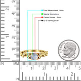 Runder Verlobungsring aus natürlichem Mondstein im Vintage-Blumenblatt-Stil