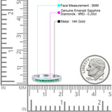 14 K Weißgold, 0,25 ct, rund, 3 mm, Art-Déco-G-SI-Diamant-Verlobungs-Ehering mit halbem Ewigkeitsband