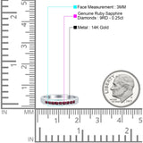 14 K Weißgold, 0,25 ct, rund, 3 mm, Art-Déco-G-SI-Diamant-Verlobungs-Ehering mit halbem Ewigkeitsband