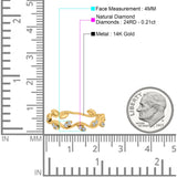 14 K Gold 0,21 ct runder Pave 4 mm Band G SI Blatt Eternity Diamant Verlobungs-Ehering