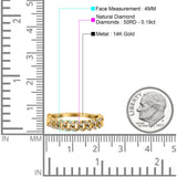14 K Gold 0,19 ct rund 4 mm G SI Damen-Verlobungsring mit kubanischem Ewigkeitsdiamant