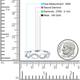 Verlobungs-/Ehering aus 14-karätigem Gold, 0,14 ct, rund, 5 mm, G SI, halbe Ewigkeit, mit Diamanten