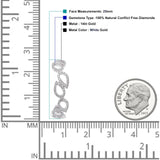 Massive 14-karätige Goldohrringe im Huggie-Stil, 25 mm, Tropfenform, runder Diamant